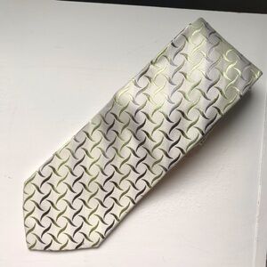 Vintage Bachrach Tie Geometric 100% Silk Necktie 58 Inches Long Retro Multicolor